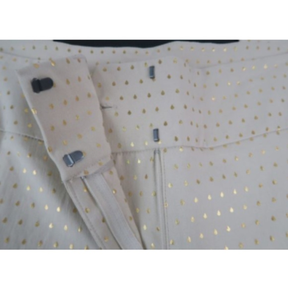 Lane Bryant Lena Stretch Gold Print Cream Pant 28W - Picture 5 of 8
